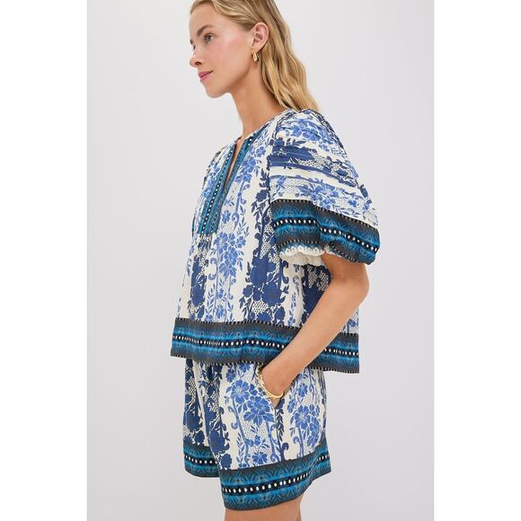 TUCKERNUCK Bondi Blues Viscose Dina Blouse Size S NWT Retail $198 Tuckernuck - Picture 5 of 8